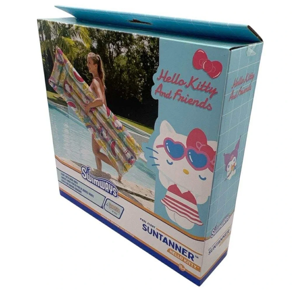 SwimWays Hello Kitty Suntanner Pool Float,‎ Over 5.8 Feet Long, NEW